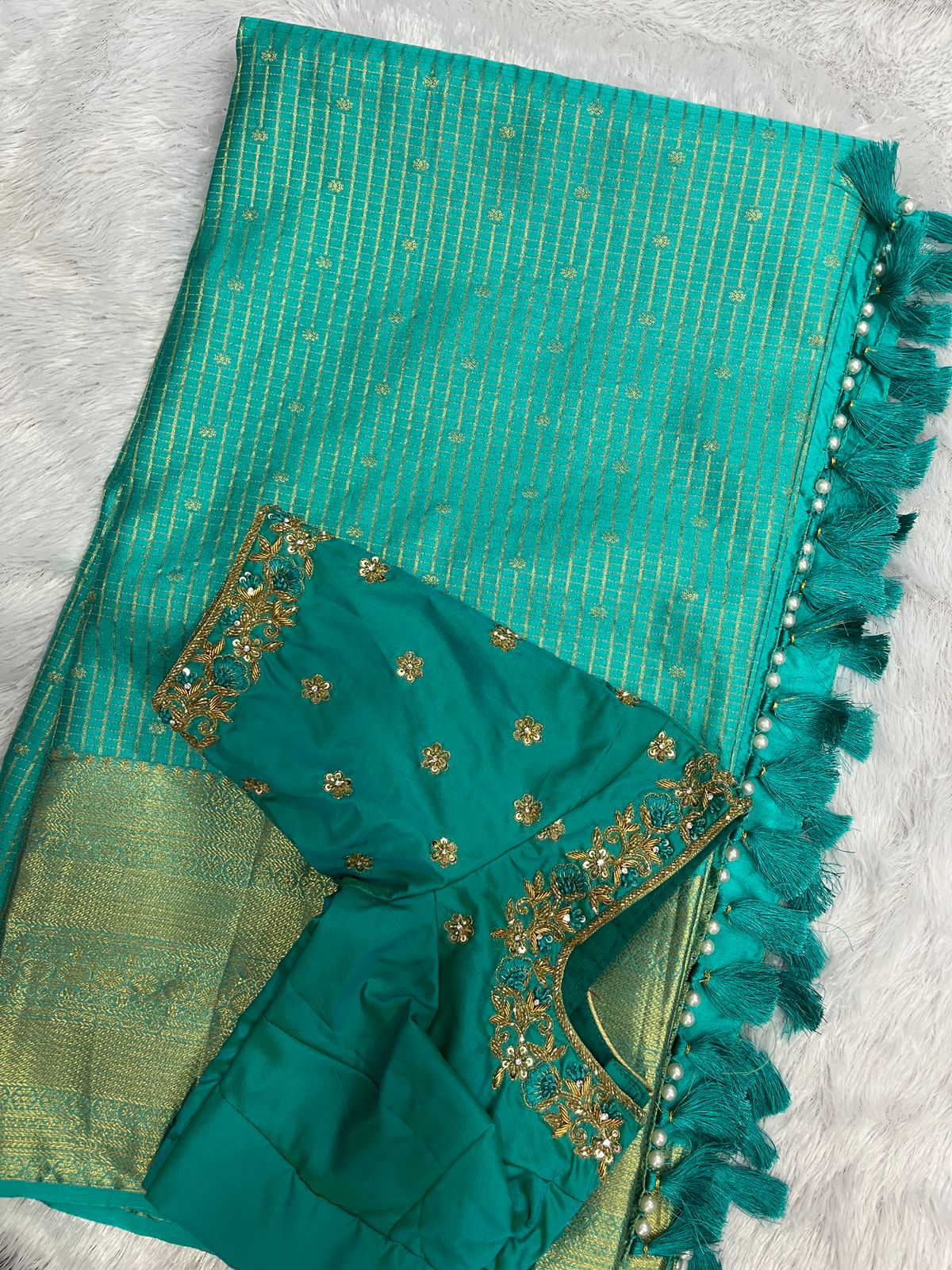 sky blue blouse